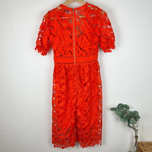 Bardot Red Ricko Fit and Flare Lace Dress - Picture 2 of 10